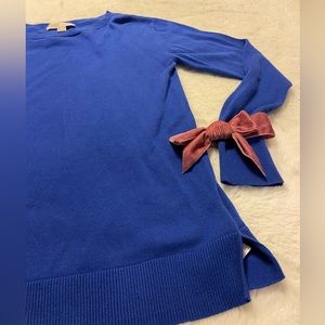 Michael Michael Kors royal blue women pullover long sleeve with pink velvet bows